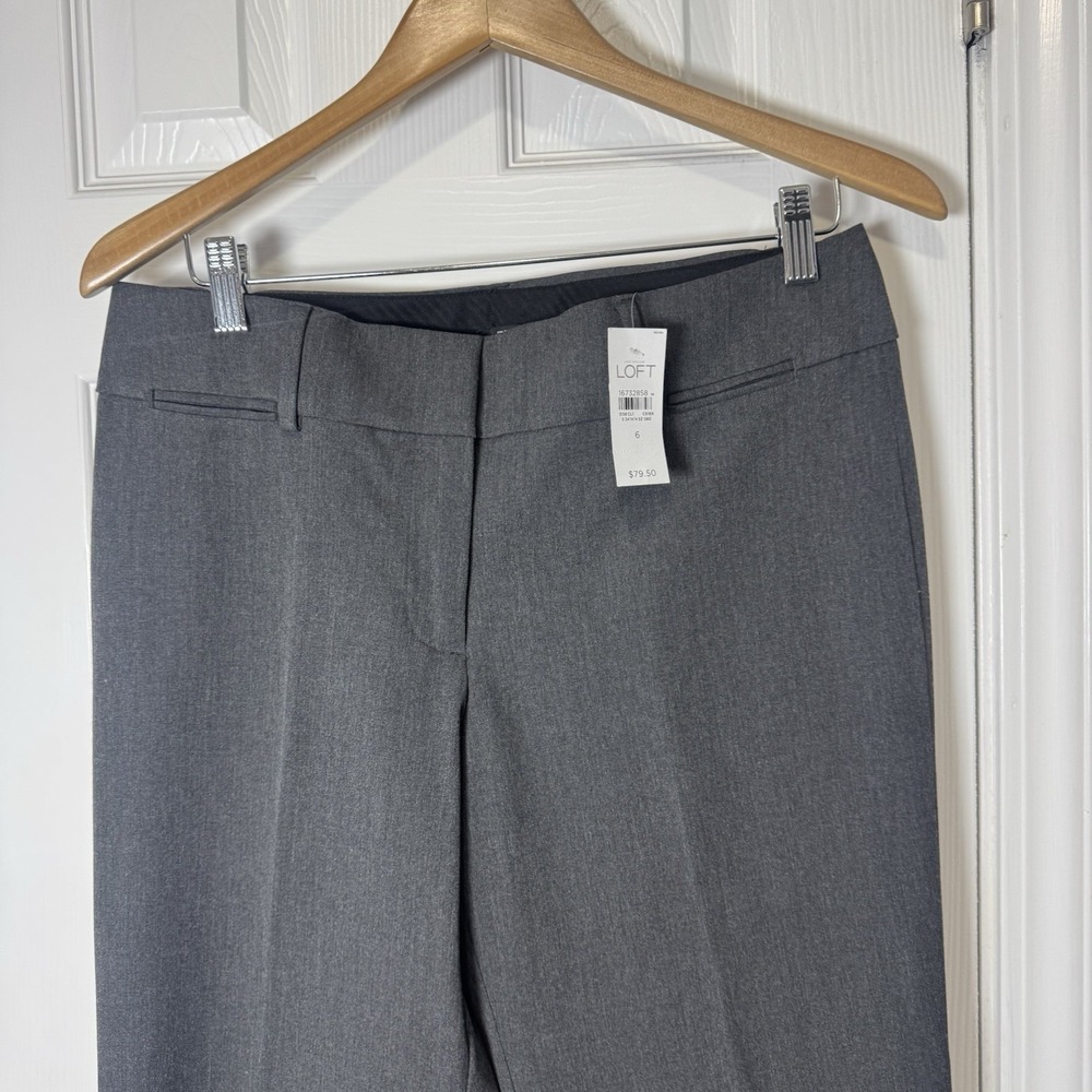NWT LOFT Marisa Women's Dress Pants Size 6 Career Work Trousers Gray - Picture 2 of 5